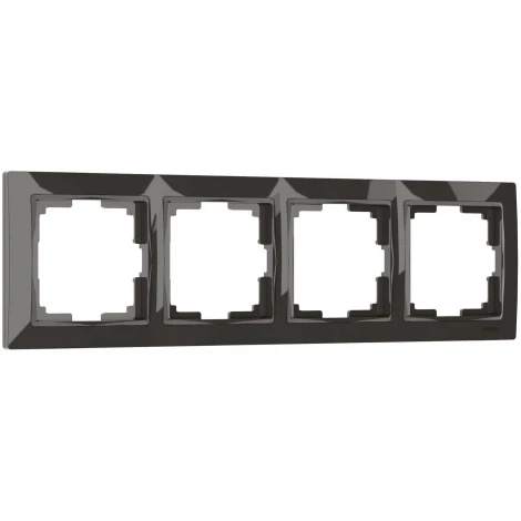 Рамка на 4 поста (серо-коричневый, basic) W0042007 (a051295)