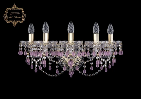 Бра Art Classic 10.24 10.24.5.200.XL.Gd.V7010 (220V, хрусталь, подвески, подсвечник, свеча)