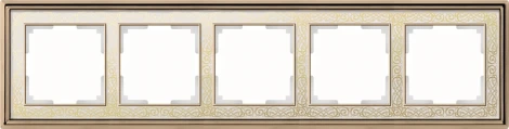 Рамка на 5 постов (золото/белый) W0051429 (a051319)