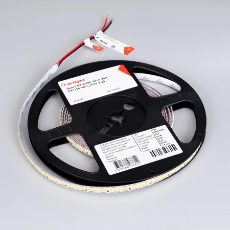 Светодиодная лента RT-A200-8mm 24V Warm2700-CX1 (16 W/m, IP20, 5m) (Arlight, резка 1 светодиод) 046942