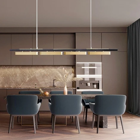Подвесной светильник Zigbee, Wi-FiLightera Huron LE118L-4G SMART (LED, 220V, управление смартфоном, голосовое управление, умный дом - Алиса, Tuya Smart, Маруся, Smart Life, Экосистема Сбер, на тросе)