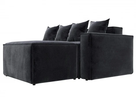 Диван угловой модульный Лига-063 угол правый (ДСП/Пластик/Велюр/Темно-серый) Лига Диванов 129796