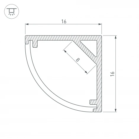 Профиль SL-KANT-H16-2000 WHITE (Arlight, Алюминий) 037117