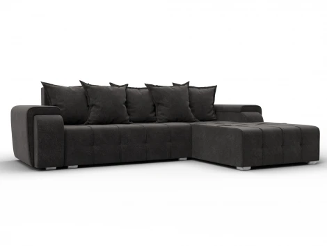 Диван угловой Лига-121 правый угол (ДСП,Брус,Велюр/Темно-коричневый) Лига Диванов 137352