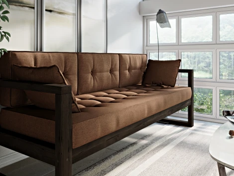 Диван Arsko Астер Б венге коричневая рогожка