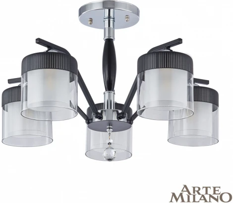 Потолочная люстра на штанге Arte Milano Napoli-2646 332646/5 CR+BK (220V, подвески)