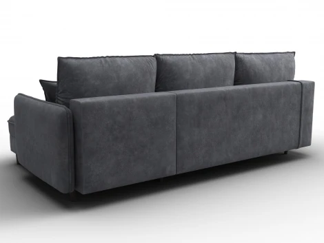 Диван угловой Лига-064 НПБ угол универсальный (ДСП/Дерево/Велюр/Темно-серый) Лига Диванов 129641