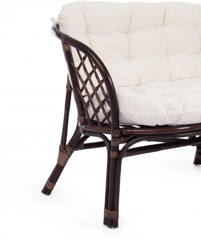 Комплект для отдыха "BAHAMA" (диван + 2 кресла стол со стеклом) /с подушками/ walnut (грецкий орех) Tetchair BAHAMA 15383