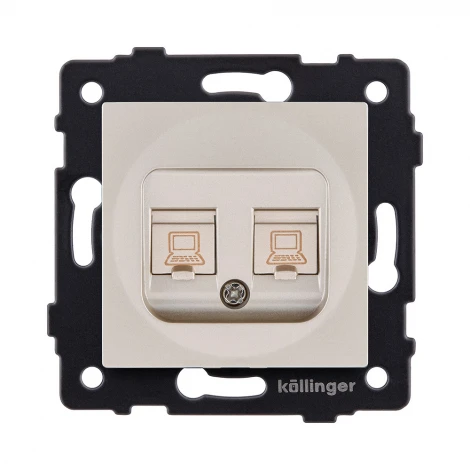 Розетка двойная Ethernet RJ45 золотой Kollinger REA-015GD для Aspekt, Eleganz, Reflex