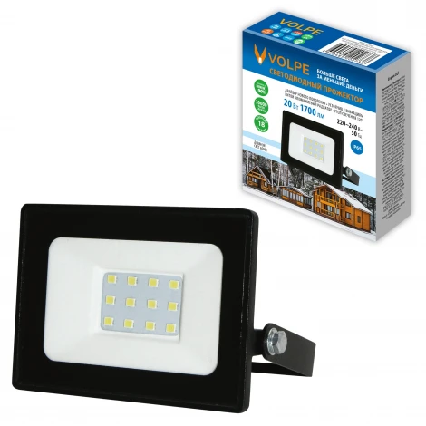 Прожектор уличный светодиодный 6500К черный Volpe ULF-Q519 20W/6500K IP65 220-240V BLACK