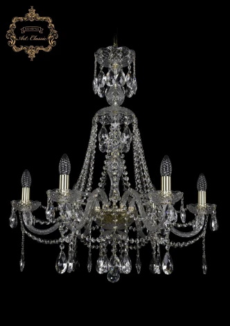 Подвесная люстра Art Classic 11.12 11.12.6.240.XL-78.Gd.Sp (220V, хрусталь, на цепи, подсвечник, свеча)