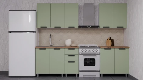 ГК Аленушка 2м Лаванда Фисташка/Фисташка, черный (без столешницы)