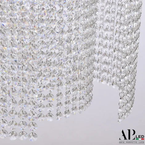 Подвесная люстра светодиодная с пультом APL LED Sicilia SH01.35.A.LED-DIM.Ni (220V, хрусталь, на тросе)