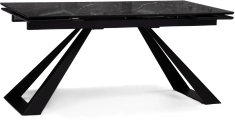 Стеклянный стол Woodville Маккарти 160(220)х90х75 дарк / черный 553532