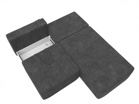 Диван угловой модульный Лига-060 НПБ угол универсальный (ЛДСП,Брус,Фанера/Пластик/Велюр/Темно-серый) Лига Диванов 129508