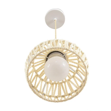 Подвесной светильник Lumion Boho 8368/1B белый/бежевый, цемент/металл/джутовый шнур E27 LED 10W 220V