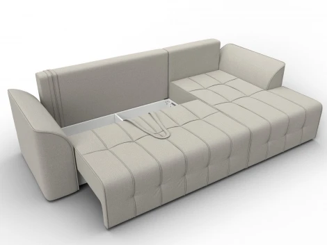 Диван угловой Лига-113 угол правый (ДСП,Рогожка/Бежевый) Лига Диванов 136702