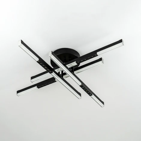 Потолочная люстра светодиодная на штанге с пультом с регулировкой цветовой температуры LED4U L5110-4 BK