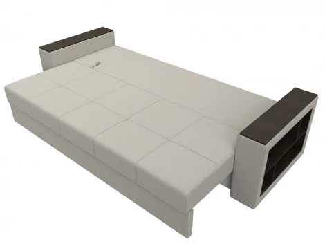 Диван прямой Дубай Лайт полки справа (ДСП,ЛДСП/Пластик/Рогожка/Бежевый) Лига Диванов 132280