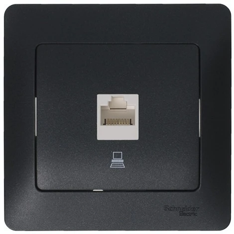 Рамка на 1 пост (антрацит) Systeme Electric Glossa GSL000701