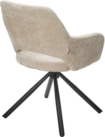 Стул M-City NURI 180 град. поворот. 3018-10 бежевый, шенилл/ черный каркас