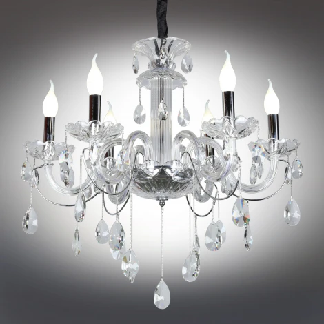 Подвесная люстра Omnilux Valledoria OML-70203-06 (220V, подвески, на цепи, подсвечник, свеча)