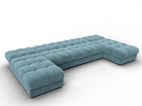 Диван П-образный Лига-116 НПБ (ДСП,ЛДСП,Велюр/Бирюзовый) Лига Диванов 137327