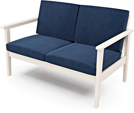 Диван Arsko прямой Лориан М беленый дуб велюр синий