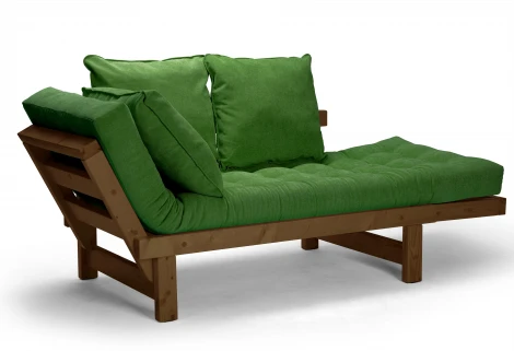 Кушетка Arsko Свен орех зеленый вельвет