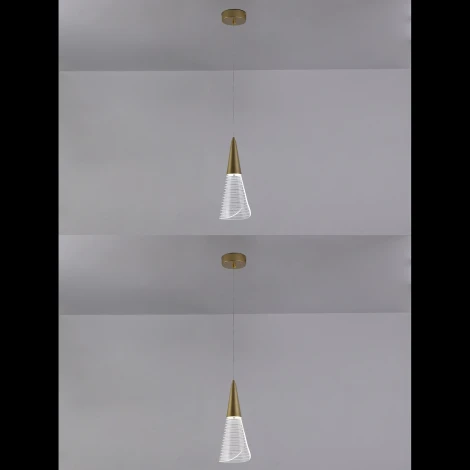 Подвесной светодиодный светильник Natali Kovaltseva Triangle LED LAMPS 81117/1C 7W, золотой, LED (220V, на проводе)