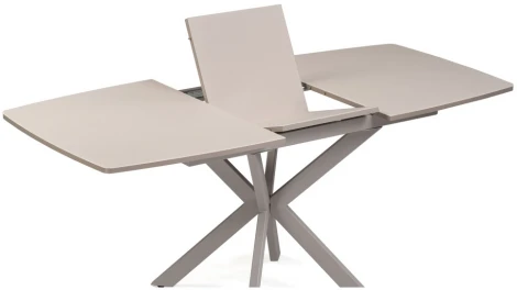 Стеклянный стол Woodville Палу 130(170)х80х76 латте / капучино 528468