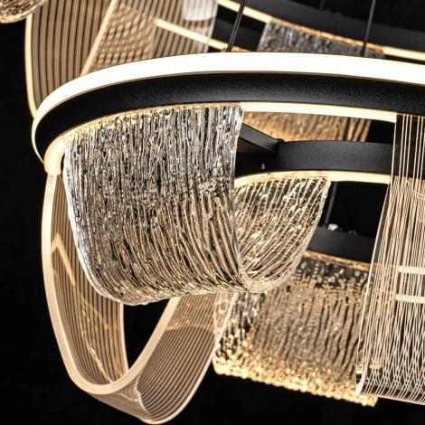 Подвесной светильник светодиодный с пультом с регулировкой цветовой температуры LED4U LED4U L7706-800-460 BK