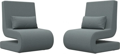 Кресло Волна (2 шт.) (Серый/Рогожка) Лига Диванов арт.125043