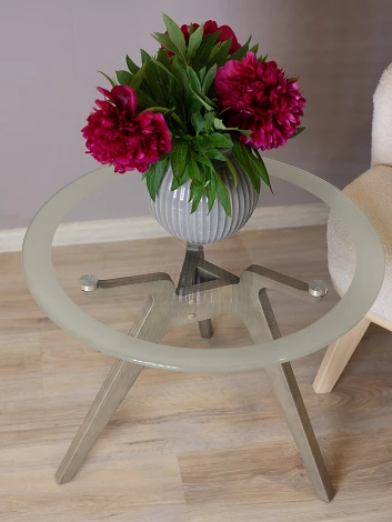 Стол журнальный Рилле 449 шимо/стекло прозрачное Mebelik 009587