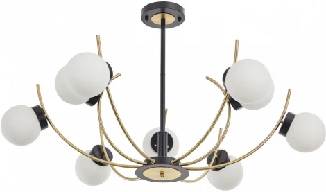 Потолочная люстра на штанге Arte Milano Neapolis-76169 276169/9 BK/GD (220V, шар)