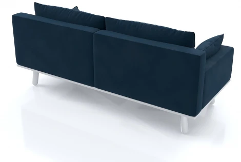 Диван Arsko прямой Колин белая эмаль велюр синий