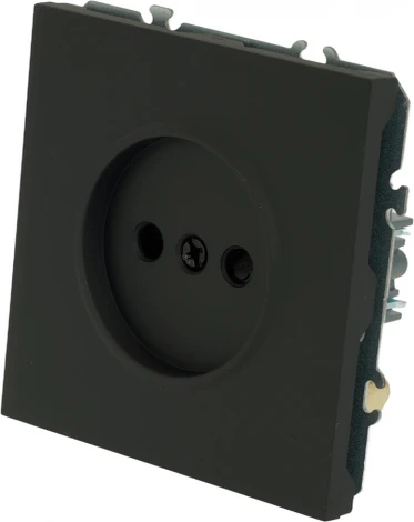 Розетка без заземления со шторками (черный) Stekker Эмили 49850