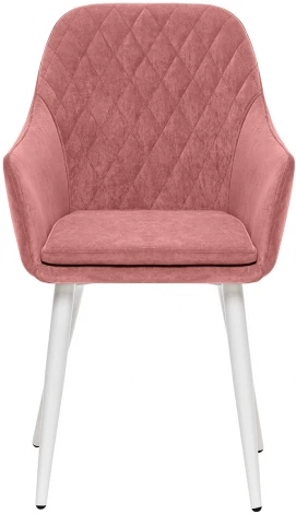 Стул с подлокотниками Слим, каркас Белый, велюр Персиковый 2500000185915 Leset