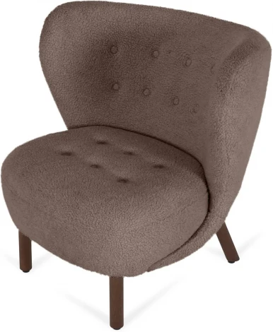 Кресло Lounge Wood ОГОГО (арт.819084), (Искусственный мех/Коричневый)