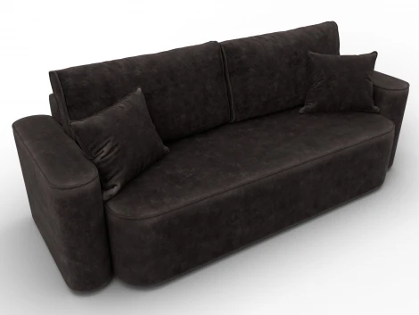 Диван прямой Лига-118 НПБ (ДСП,ЛДСП,Брус,Фанера,Велюр/Коричневый) Лига Диванов 137071