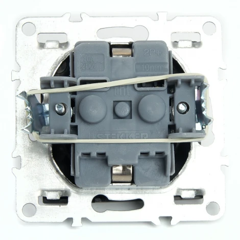 Розетка с заземлением и шторками (черный) Stekker Эрна 49154