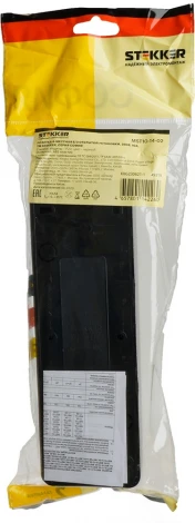 Розетка 4-х местная без заземления (черный) Stekker София 49319