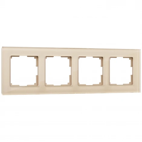 Рамка на 4 поста Favorit (шампань,стекло) Werkel W0041111 (a050794)