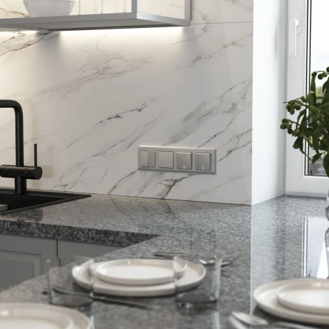 Выключатель одноклавишный (серебряный матовый) Werkel W1110065 (a063606)