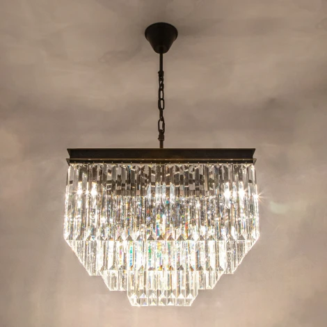 Подвесная люстра ярусная каскадная Citilux Мартин CL332231 (220V, хрусталь, на цепи)