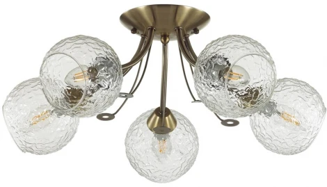 Люстра потолочная Tula 5266/5C античная латунь E14 5*40W