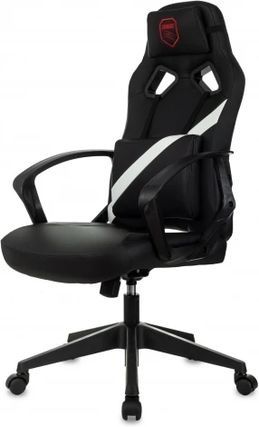 Кресло игровое Zombie 300 черный/белый эко.кожа с подголов. крестов. пластик пластик черный