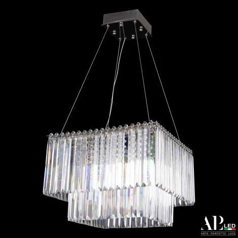 Подвесная люстра светодиодная APL LED Sicilia SH10.42.C.Ni.4000 (220V, хрусталь, на тросе)