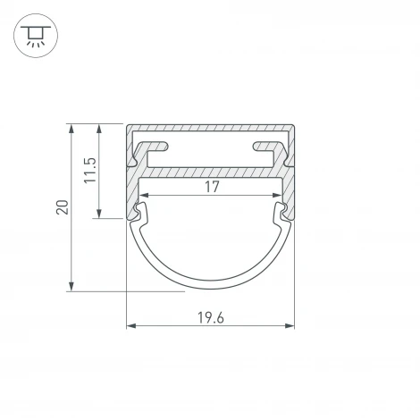 Профиль ARH-WIDE-B-H20-2000 ANOD (Алюминий) 016188 Arlight