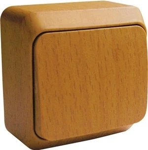 Выключатель накладной одноклавишный (бук) Systeme Electric BA10-001T